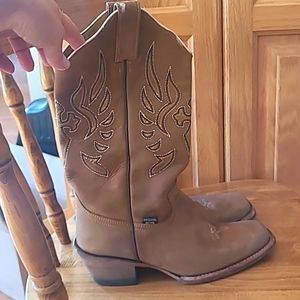 Original REYME Leather tan cowboy boots fits ladies' size 7.5 - 8